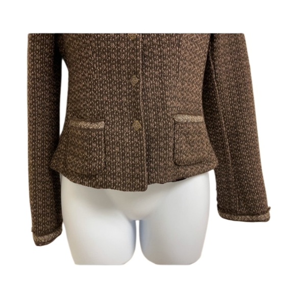 Elie Tahari Fitted Tweed Blazer with Velvet Collar - Picture 4 of 12